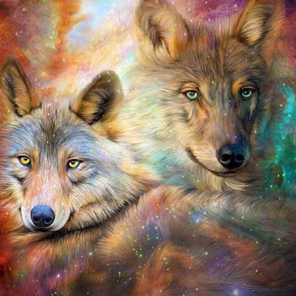 Tribe Wolves - DIY Diamond  Painting