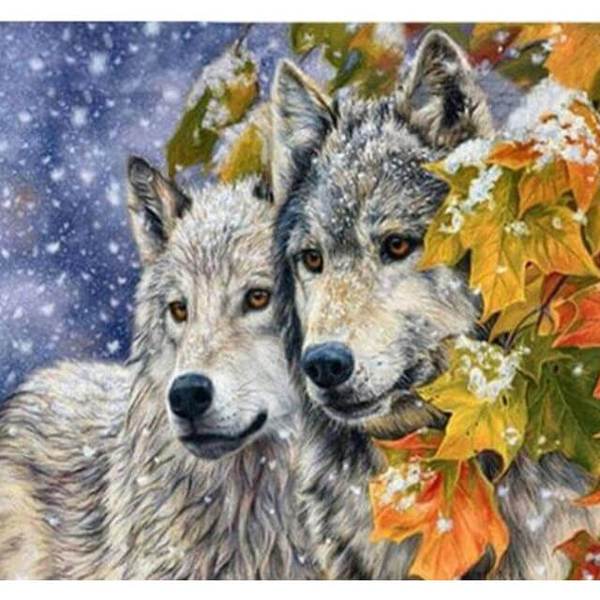 Wolfs in the Snow - DIY Diamond  Painting