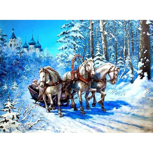 Winter White Horses - DIY Diamond Painting