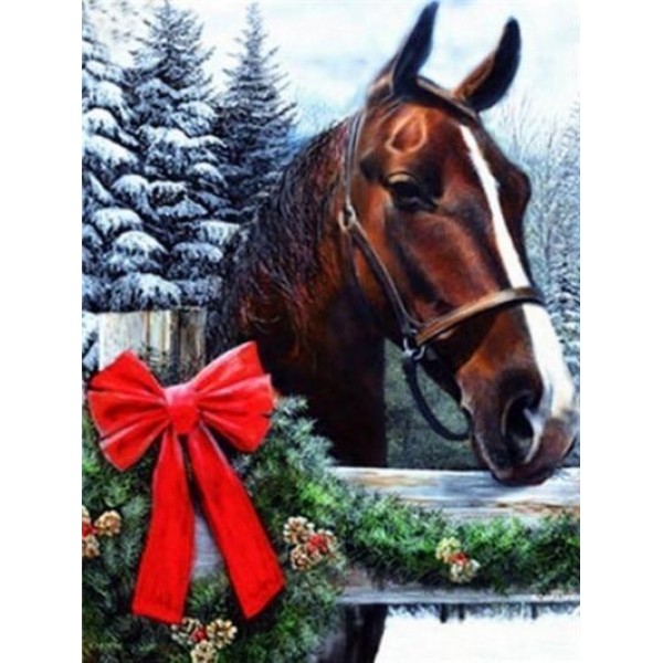 Horse in Christmas Season - DIY Diamond Painting