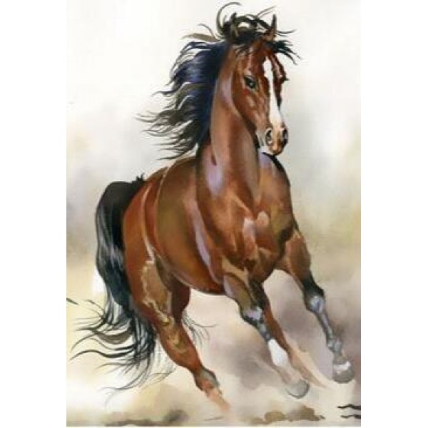 Running Horse in a Dust - DIY Diamond Painting