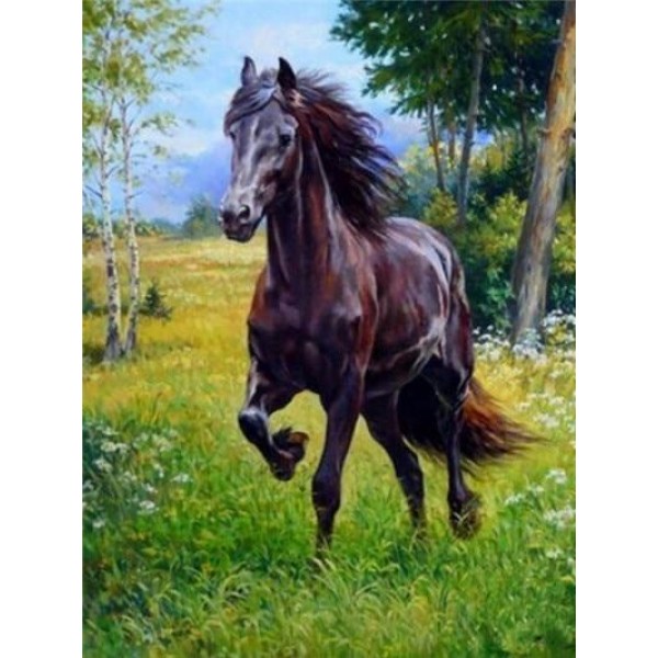 Horse Roaming in the Forest - DIY Diamond Painting