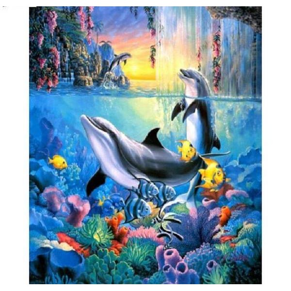 Dolphins under water - DIY Diamond Painting
