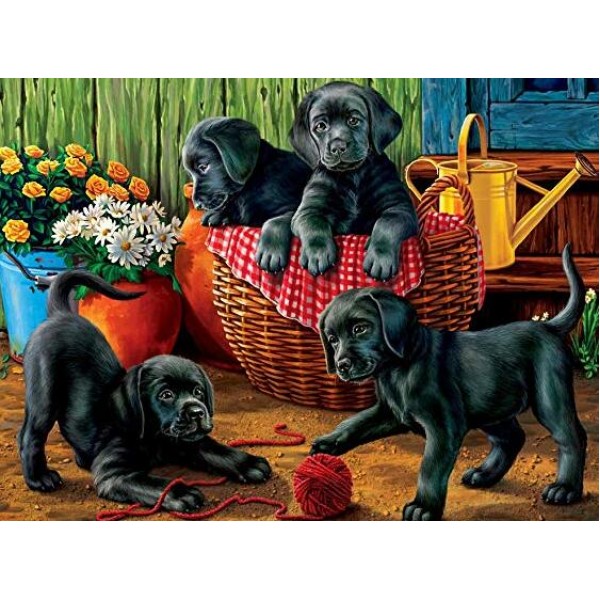 Black Puppies - DIY Diamond Painting