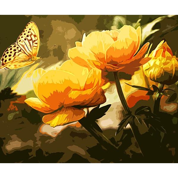 Yellow Butterfly on a Yellow Rose
