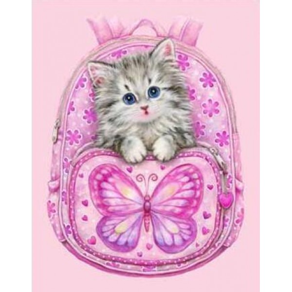 Kitten in a Pink Bag - DIY Diamond Painting