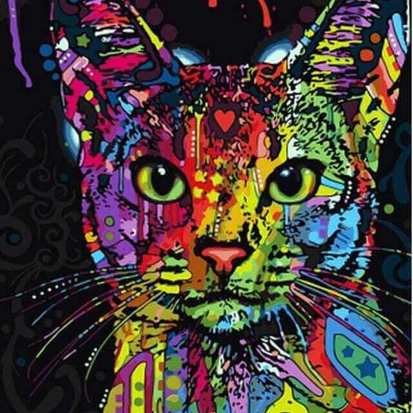Colourful Cat- DIY Diamond  Painting