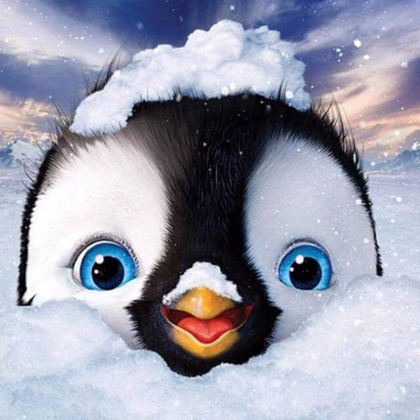 Baby Penguin playing in the snow - DIY Diamond Painting
