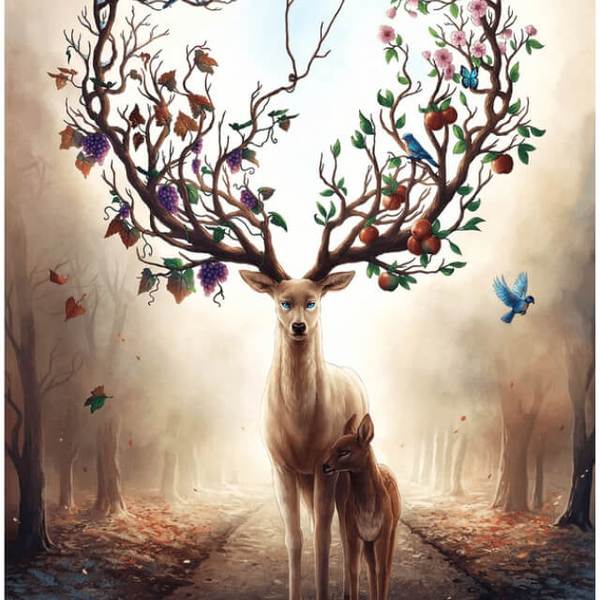 Deer as a branch - DIY Diamond Painting